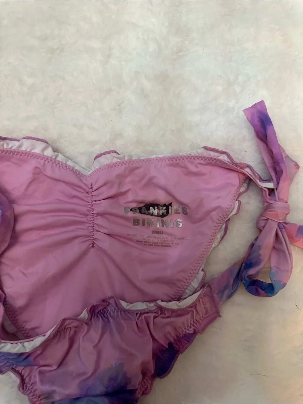NEW Frankies Bikinis Colby Watercolor Floral Tie Side Bikini Bottom 39110